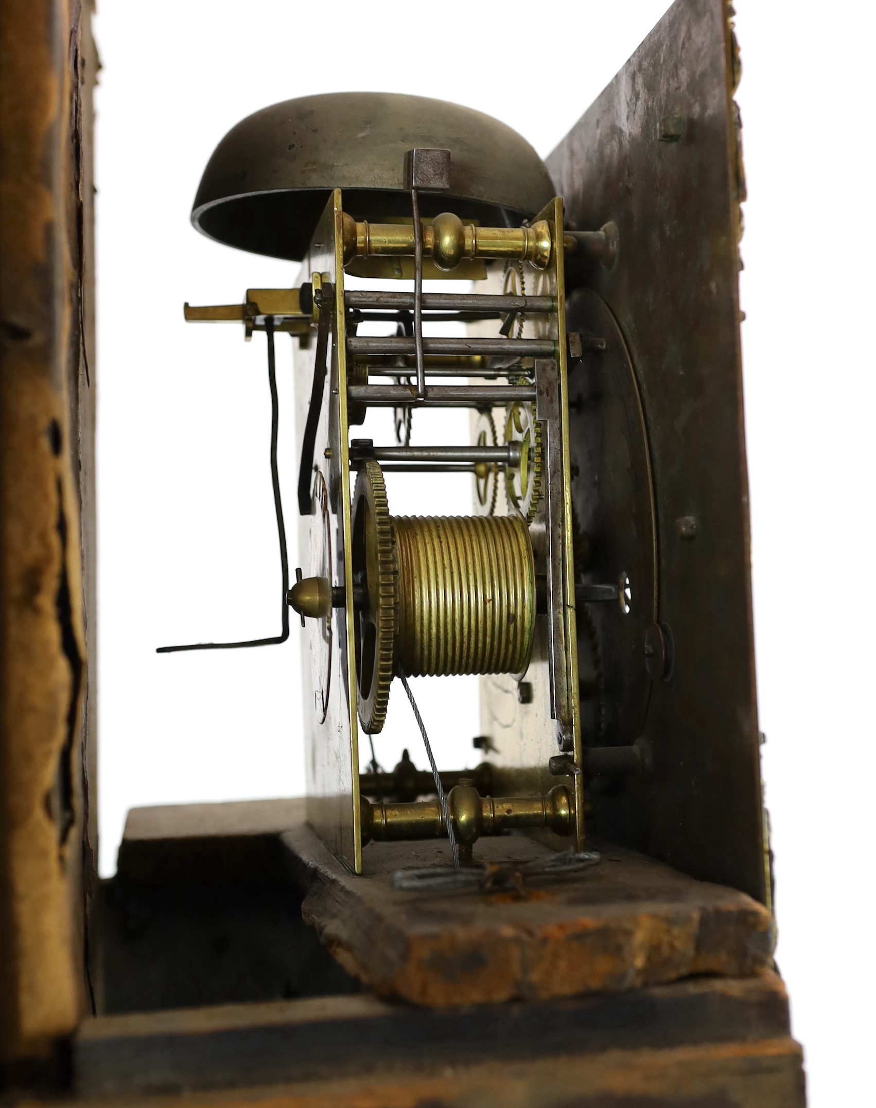 A William and Mary floral marquetry and walnut eight day longcase clock, 52cm wide, 208cm high